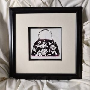 NOR Floral Black and White Handbag Art